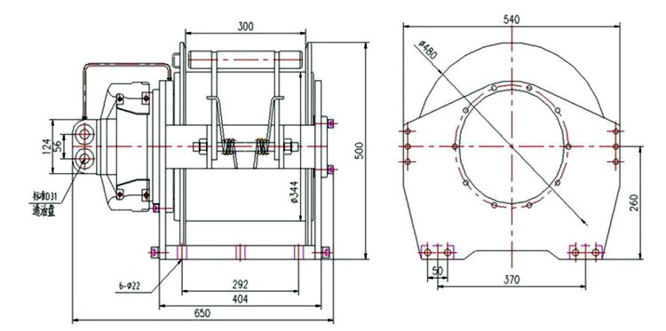 hydraulic winch drawing hydraulic winch drawing